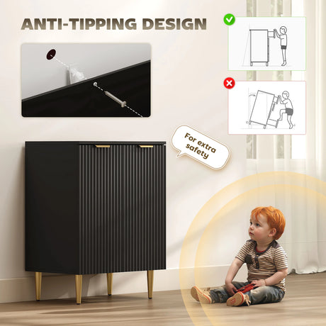 HOMCOM Adjustable Shelf Sideboard - Black