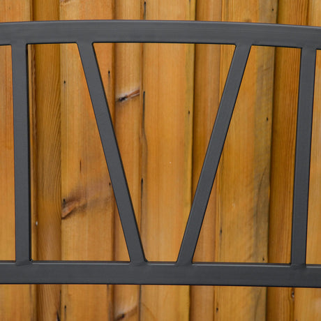 Outsunny 2-Seater Garden Bench Metal Loveseat w/ Decorative Backrest Ergonomic Armrest