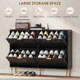 HOMCOM Elegant Four-Drawer Shoe Cabinet - Black