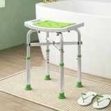 HOMCOM 44-51.5cm Aluminium Frame Shower/Bath Stool - Green