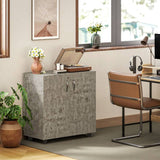 Vinsetto Two-Tier Locking Office Storage Cabinet - Grey