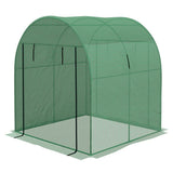 Outsunny Polytunnel Greenhouse Walk-in Grow House with UV-resistant PE Cover, Doors and Mesh Windows, 1.8 x 1.8 x 2m, Green