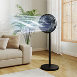 HOMCOM 40 cm Standing Fan, Cooling Floor Fan with 80 Oscillating, Adjustable Tilt and Height, 4 Speed, Remote Control, Black
