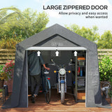 Outsunny 3.6 x 2.1m Portable Outdoor Shed, with Window - Dark Grey