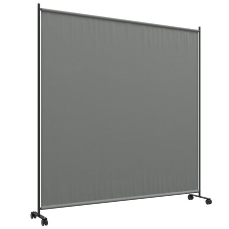 Outsunny 183 x 181cm Outdoor Privacy Screen, with Wheels - Dark Grey