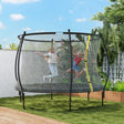 SPORTNOW 10ft Outdoor Trampoline with Enclosure Net, Spring Cover, Black