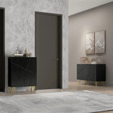 HOMCOM Modern Luxe High Gloss Sideboard, with Hairpin Legs - Black