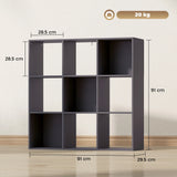 HOMCOM Nine-Cube Storage Shelf - Grey