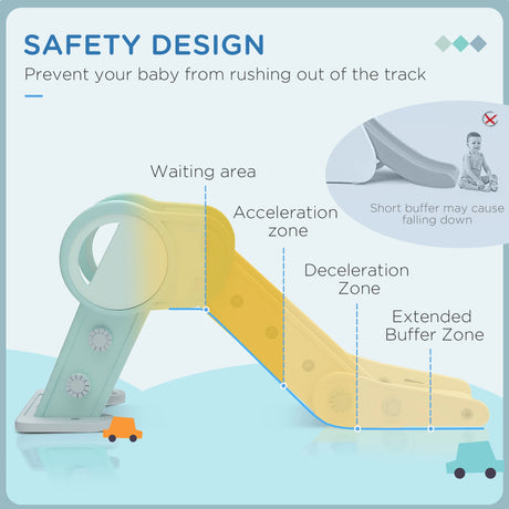 AIYAPLAY Foldable Kids Slide, Freestanding Baby Slide, for Ages 1.5-3 Years, Grey & Green