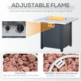 Outsunny 71 x 71cm 40000 BTU Gas Firepit Table - Black/Grey