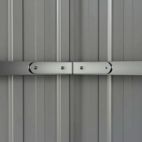 Outsunny 11 x 5.6ft Galvanised Steel Garden Shed, Metal Shed, Garden Storage Shed with Lockable Doors and Gloves for Outdoor Patio, Garden, Grey