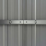 Outsunny 11 x 5.6ft Galvanised Steel Garden Shed, Metal Shed, Garden Storage Shed with Lockable Doors and Gloves for Outdoor Patio, Garden, Grey