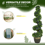 HOMCOM Set of Two 115cm Artificial Lavender Trees