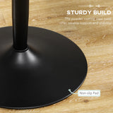 HOMCOM 75H x 70cm Two-Person Minimalistic Dining Table - Black