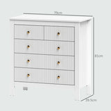 HOMCOM Elegant Chest of Five Drawers - White