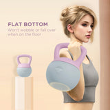 SPORTNOW 8KG Soft Kettlebell, Kettlebell with Non-Slip Handle for Home Gym, Weight Lifting, Strength Training, Purple/Grey