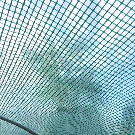 Outsunny Large Polytunnel Walk In Greenhouse, Plant Gardening Tunnel Green House with Metal Hinged Door, Galvanised Steel Frame & Mesh Windows, Green (3 x 6 m)