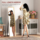 HOMCOM 157 x 37cm Elegant Full-Length Mirror - White/Gold-Tone