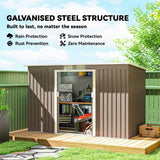 Outsunny 4 x 9ft Metal Shed, with Foundation Shed - Brown