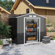 Outsunny 7 x 4ft Weatherproof Shed, Outdoor Bike Storage Shed with Ventilation Slots, Foundation Kit and Lockable Double Doors, Dark Grey