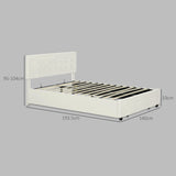 HOMCOM Double Ottoman Bed Frame, with Front Drawer - Cream
