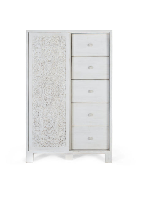 Giner and Colomer  1-Sliding Door Wardrobe With 5 Drawers And Multiple Shelves