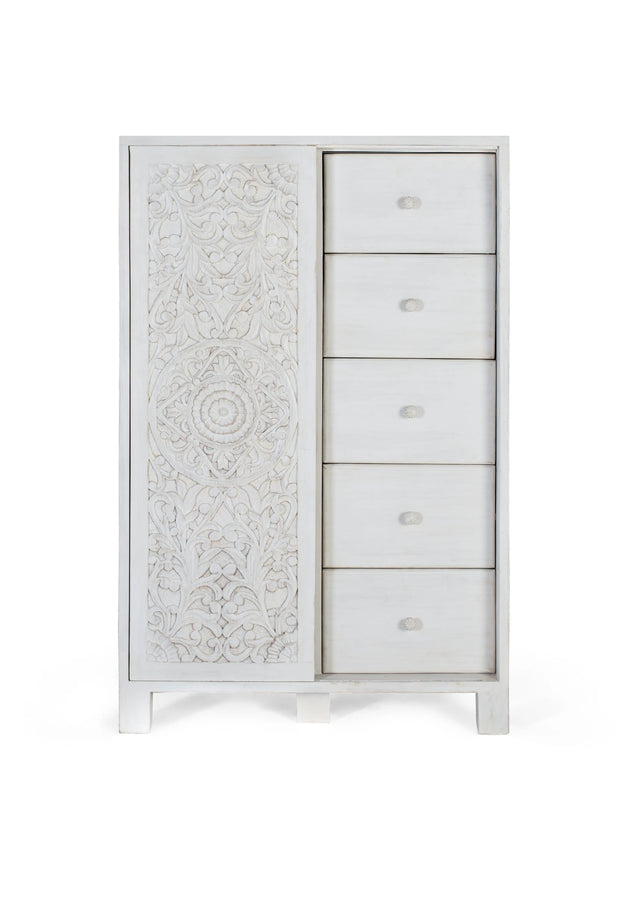 Giner and Colomer  1-Sliding Door Wardrobe With 5 Drawers And Multiple Shelves