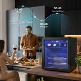 HOMCOM 12 Bottle Wine Cooler, 36 Litre Capacity, 4-16C Under Counter Drinks Beer Wine Fridge with Glass Door, LED Light, Black