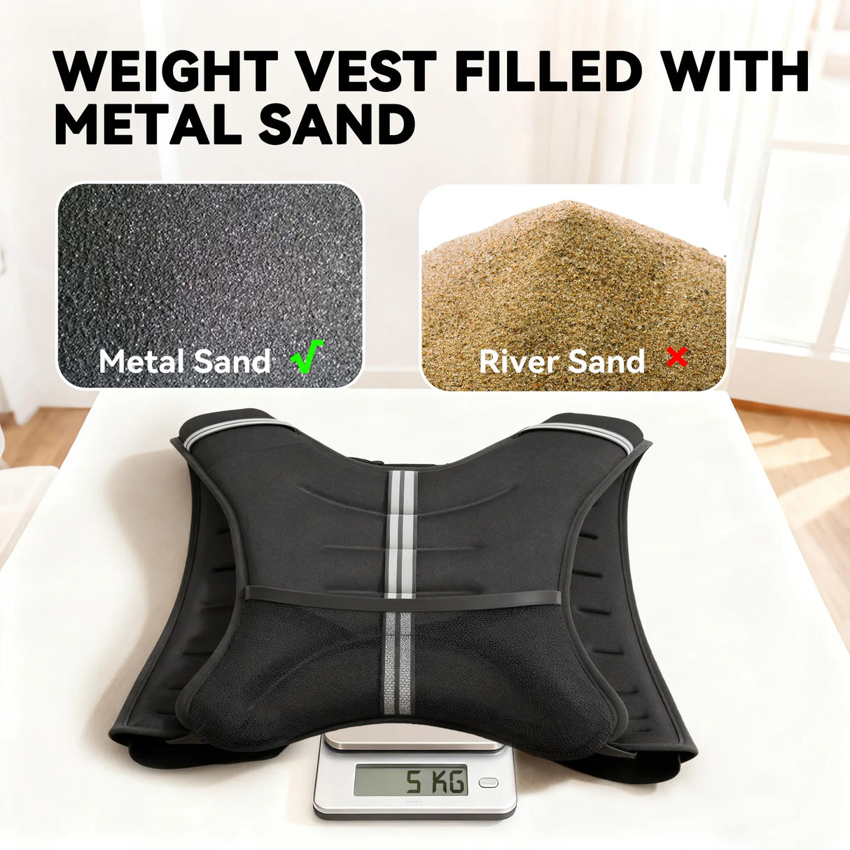 HOMCOM 5KG Weighted Vest, Running Weight Vest with Adjustable Strap, Convenient Pocket and Reflective Strips for Men and Women