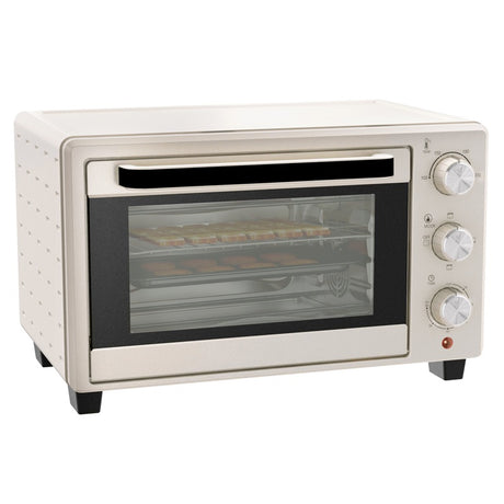 HOMCOM 21L Mini Countertop Oven, 100°C-230°C Adjustable Temp - White