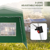 Outsunny 2.4 x 2.4m Two Wall Pop Up Gazebo - Green