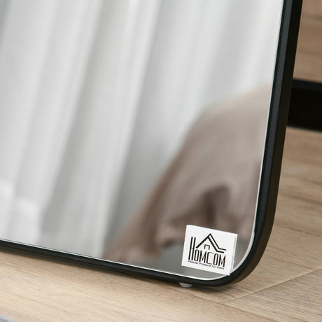 HOMCOM Full Length Mirror, Free Standing or Wall Hanging, Tall Full Body Mirror for Bedroom, Hallway, Black