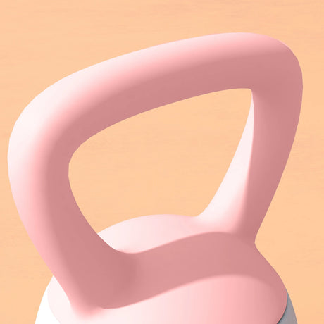 SPORTNOW 4KG Soft Kettlebell, Kettlebell with Non-Slip Handle for Home Gym, Weight Lifting, Strength Training, Pink/Grey