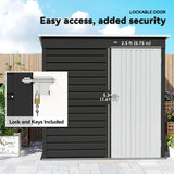 Outsunny 6 x 4ft Metal Garden Storage Shed, Outdoor Tool Storage Shed with Lockable Door and Gloves for Garden, Patio, Dark Grey