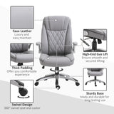 Vinsetto Faux Leather Executive Swivel Office Chair - Grey