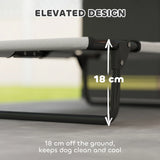 PawHut Portable Raised Dog Bed, Elevated Pet Cot with Breathable Mesh for Indoor Outdoor, for Small Medium Dogs, Light Grey