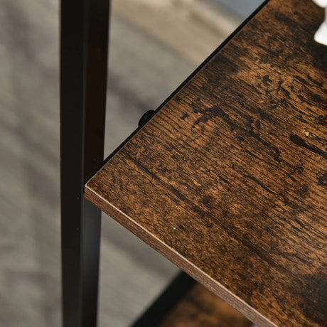 HOMCOM Chest of Drawers Storage  Dresser Cabinet Organizer with 3 Fabric Drawers and 2 Display Shelves for Living Room, Bedroom, Hallway, Black