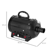 PawHut Dog Hair Dryer Pet Grooming Blaster Dryer Blower Adjustable Temperature Speed with 2.1M Flexible Hose 3 Nozzles - Black