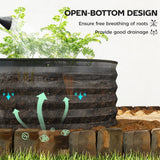 Outsunny Set of Two 150 x 60cm Steel Planters - Dark Grey