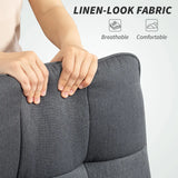 HOMCOM Double Padded Linen-Look Office Chair - Charcoal Grey