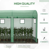 Outsunny Walk-in Greenhouse, Tomato Greenhouse with Double Doors & 4 Windows, Garden Plant Growth Green House with PE Cover, Steel Frame, Green, 3 x 1 x 2 m