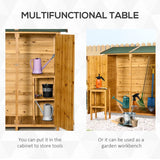 Outsunny 139 x 75 Fir Wood Garden Shed, with Asphalt Roof - Natural
