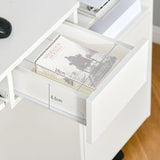 Vinsetto Home Office Chair and Computer Desk Set, Mesh Chair with with 90 Flip-up Armrest, Study Desk with Keyboard Tray and Drawer, White and Grey