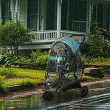 PawHut Foldable Pet Stroller w/ Rain Cover, for XS Dogs, S Dogs - Dark Green