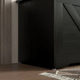 HOMCOM 100L Home Storage Box, with Safety Hinges - Black Wood-Effect