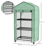 Outsunny Three-Tier Mini Greenhouse - Green