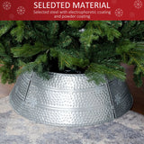 HOMCOM 66cm Hammered Steel Christmas Tree Base Collar