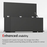 HOMCOM 113L Storage Chest, Storage Box with Flip-Top Lid and 2 Safety Hinges, Storage Trunk for Living Room, Entryway, 100 x 40 x 40 cm, Black