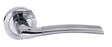 Eco Swell Aluminium Lever Door Handle on Round Rose - Satin Chrome/Polished Chrome - Set