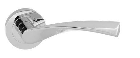 Eco Aqua Aluminium Lever Door Handle on Round Rose - Polished Chrome - Set